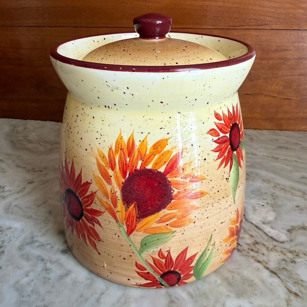 Pfaltzgraff Evening Sun Sunflower Canister Jar 5.5"